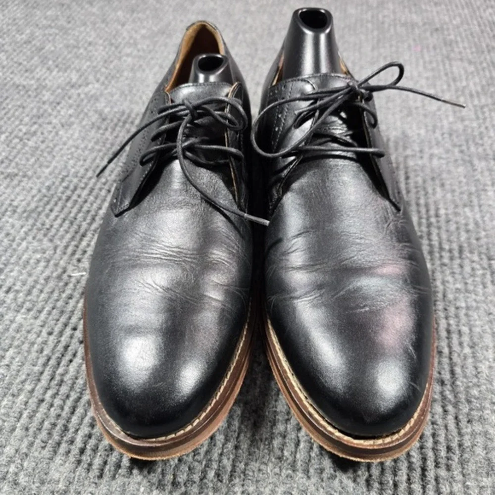 Johnston‎ & Murphy Shoes Mens Size 9.5 M Black Leather Derby J. Murphy Dress